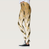 Champagne nieuwjaarsfeestdag goudglitter leggings (Links)