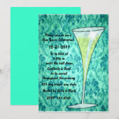 Champagne Nieuwjaarsuitnodiging Kaart (Voorkant / Achterkant)