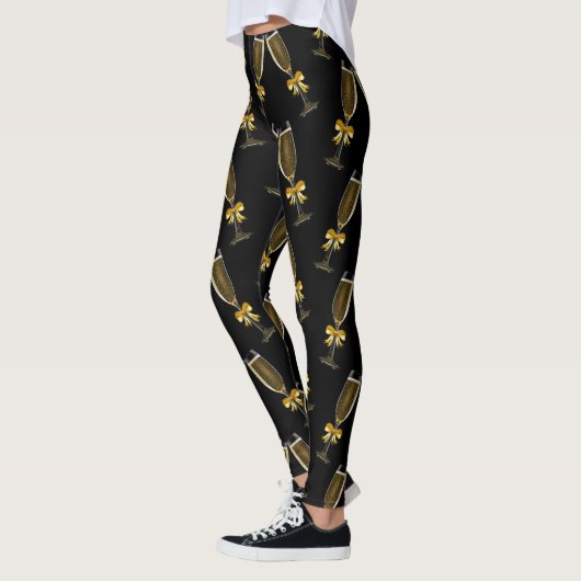 Champagne nieuwjaarsviering zwart leggings (Links)