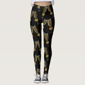 Champagne nieuwjaarsviering zwart leggings (Voorkant)