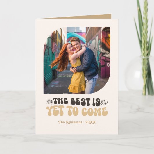 Champagne Nights Champagne Retro New Year Photo Feestdagen Kaart (Voorkant)