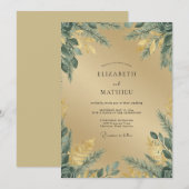 Champagne Olijf Loof Eucalyptus Bruiloft Kaart (Voorkant / Achterkant)