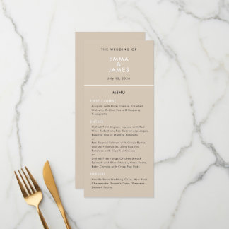 Champagne Omgekeerde Ampersand Bruiloft | Elegant Menu