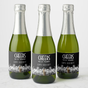 Champagne op Black Mini Sparkling Wijnetiket