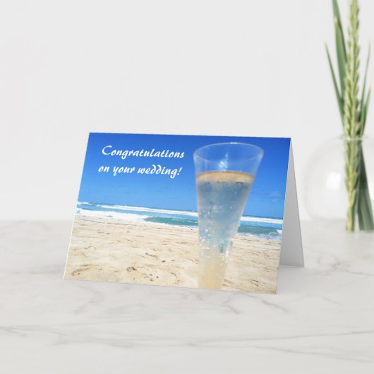 Champagne op de Kaart van het Huwelijk van het (Voorkant)