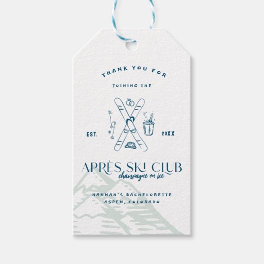 Champagne op het ijs | Après Ski Winter Bacheloret Cadeaulabel (Voorkant)