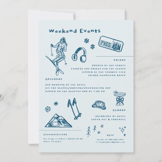 Champagne op het ijs | Après Ski Winter Bacheloret Kaart (Achterkant)