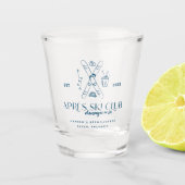 Champagne op het ijs | Après Ski Winter Bacheloret Shot Glas (Voorkant)