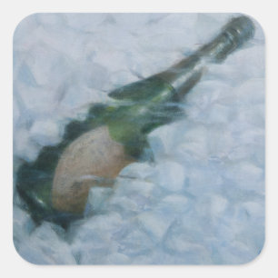 Champagne op ijs 2012 vierkante sticker