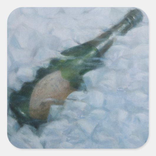 Champagne op ijs 2012 vierkante sticker (Voorkant)