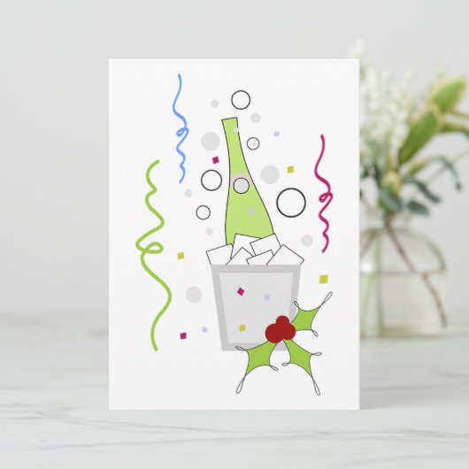 Champagne op ijs kaart (Staand voorkant)