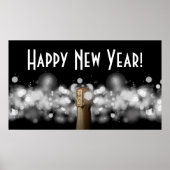 Champagne op Poster van de Black & White Bokeh Par (Voorkant)