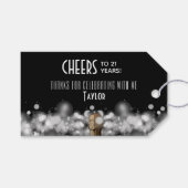 Champagne op Zwarte Feest Favor  Cadeaulabel (Voorkant (Horizontaal))