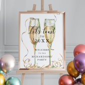 Champagne Oudejaarsavond Party Welkomstbord Poster