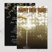 Champagne Oudejaarsavond Uitnodigingen (Voorkant / Achterkant)