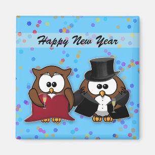 champagne owls magneet