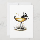 Champagne paar repetitie diner uitnodiging (Achterkant)