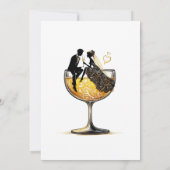 Champagne paar repetitie diner uitnodiging (Achterkant)