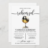 Champagne paar repetitie diner uitnodiging (Voorkant / Achterkant)