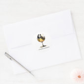 Champagne Paar Ronde Sticker (Envelop)