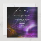 Champagne Paars Gold Abstract Birthday Party Kaart (Achterkant)