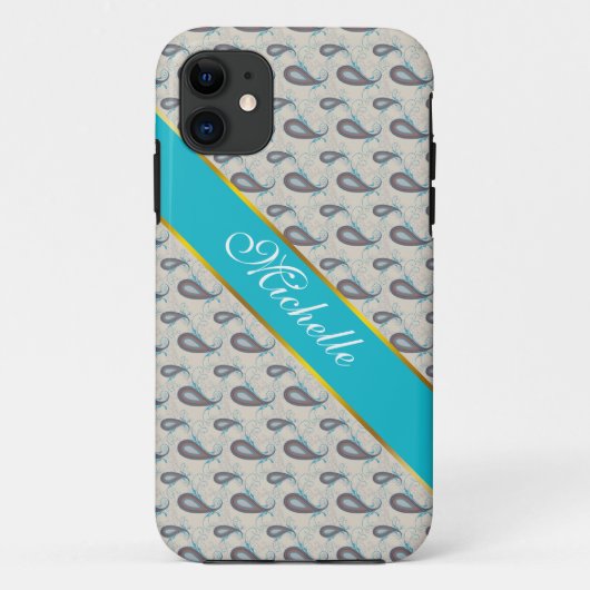 Champagne Paisley Pattern Case-Mate iPhone Case (Achterkant)