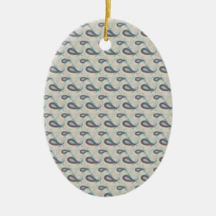 Champagne Paisley Pattern Keramisch Ornament