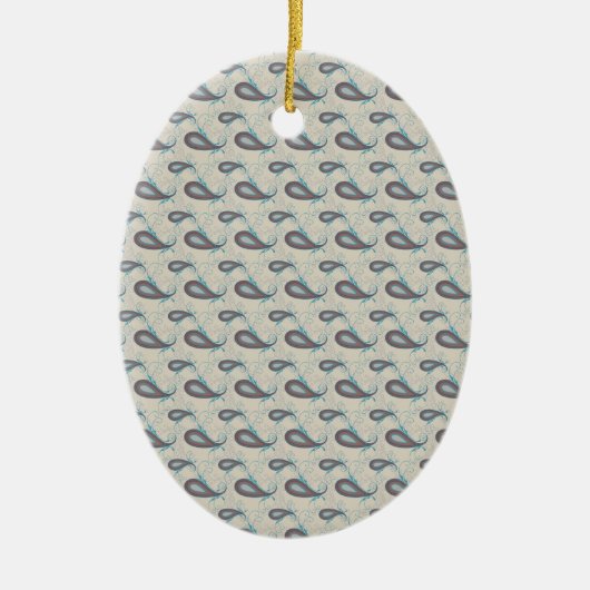 Champagne Paisley Pattern Keramisch Ornament (Voorkant)