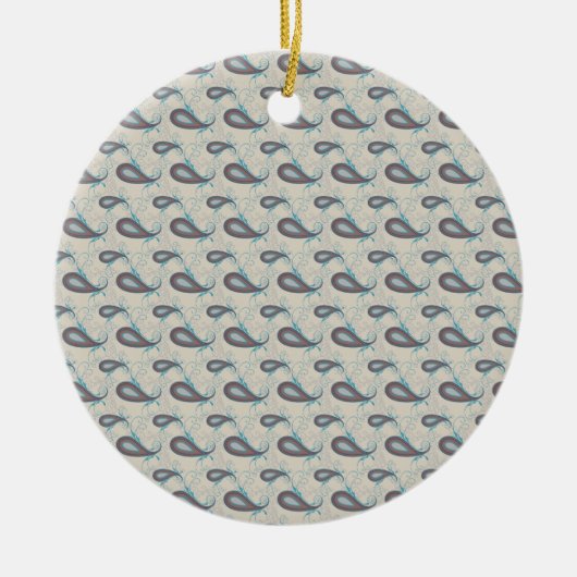 Champagne Paisley Pattern Keramisch Ornament (Voorkant)
