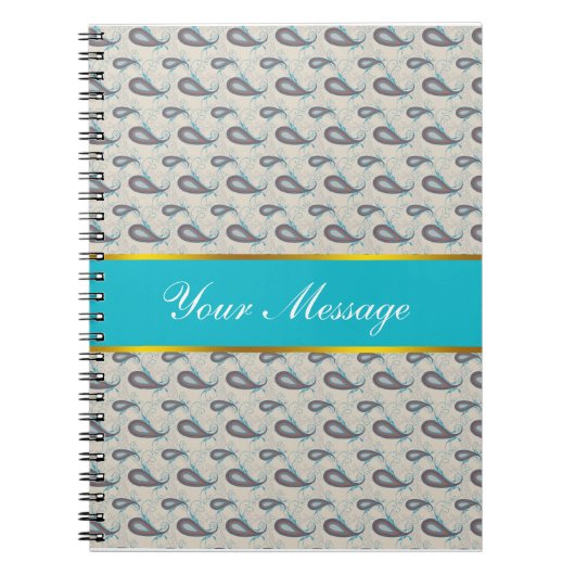 Champagne Paisley Pattern Notitieboek (Voorkant)