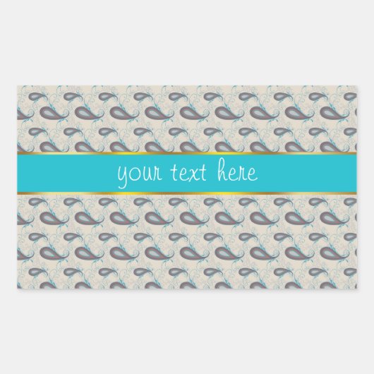 Champagne Paisley Pattern Rechthoekige Sticker (Voorkant)