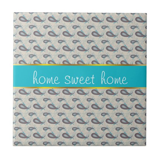 Champagne Paisley Pattern Tegeltje (Voorkant)