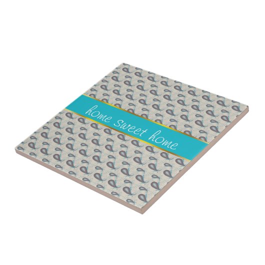 Champagne Paisley Pattern Tegeltje (Zijkant)