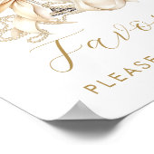 Champagne & Parels Bruiloftsborrel Favor Teken Poster (Hoek)