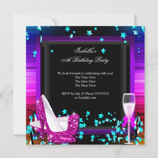 Champagne Party any Occasion Celebration Kaart (Achterkant)