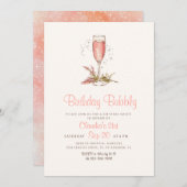 Champagne Peach Apricot Verjaardag Kaart (Voorkant / Achterkant)