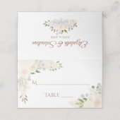 Champagne Peach Floral Elegant Wedding Write-In Plaatskaartje (Buitenkant ongevouwen)