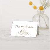 Champagne Peach Floral Elegant Wedding Write-In Plaatskaartje (Achterkant)
