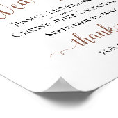 Champagne Peach Floral Rustic Wedding Welcome Sign Poster (Hoek)