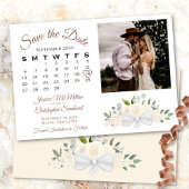 Champagne Peach Rozen Calendar & Photo Wedding Save The Date