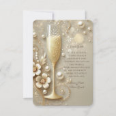 Champagne & Pearl Elegant Wedding Shower Bedankkaart (Voorkant)