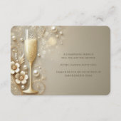 Champagne & Pearl Elegant Wedding Shower Informatiekaartje (Voorkant)