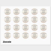 Champagne Pearl Shimmer Chic Wedding Party Favor Ronde Sticker (Vel)