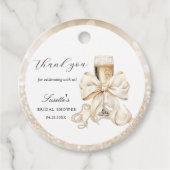 Champagne & Pearls Bridal Shower Thank you Bedankjes Labels (Voorkant)
