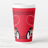 Champagne Penguins Latte Mok (Voorkant)