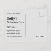 Champagne pensioenfeestje uitnodiging briefkaart (Achterkant)