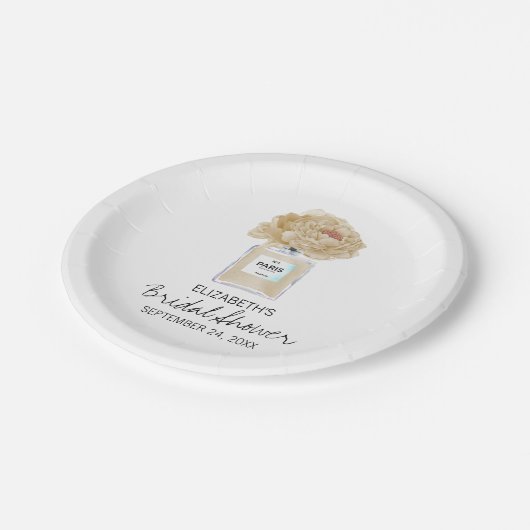 Champagne Peonies en Vrijgezellenfeest van parfum Papieren Bordje (Gekanteld)