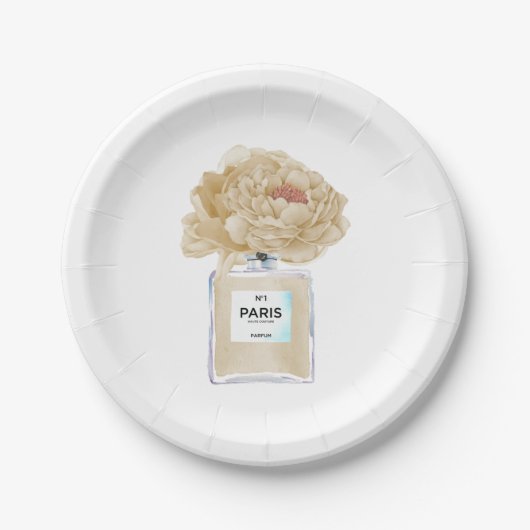 Champagne Peonies en Vrijgezellenfeest van parfum Papieren Bordje (Voorkant)