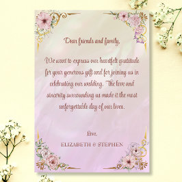  Champagne Peony bedankje Bedankkaart