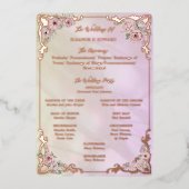 Champagne Peony Folie Programma Kaart (Voorkant)